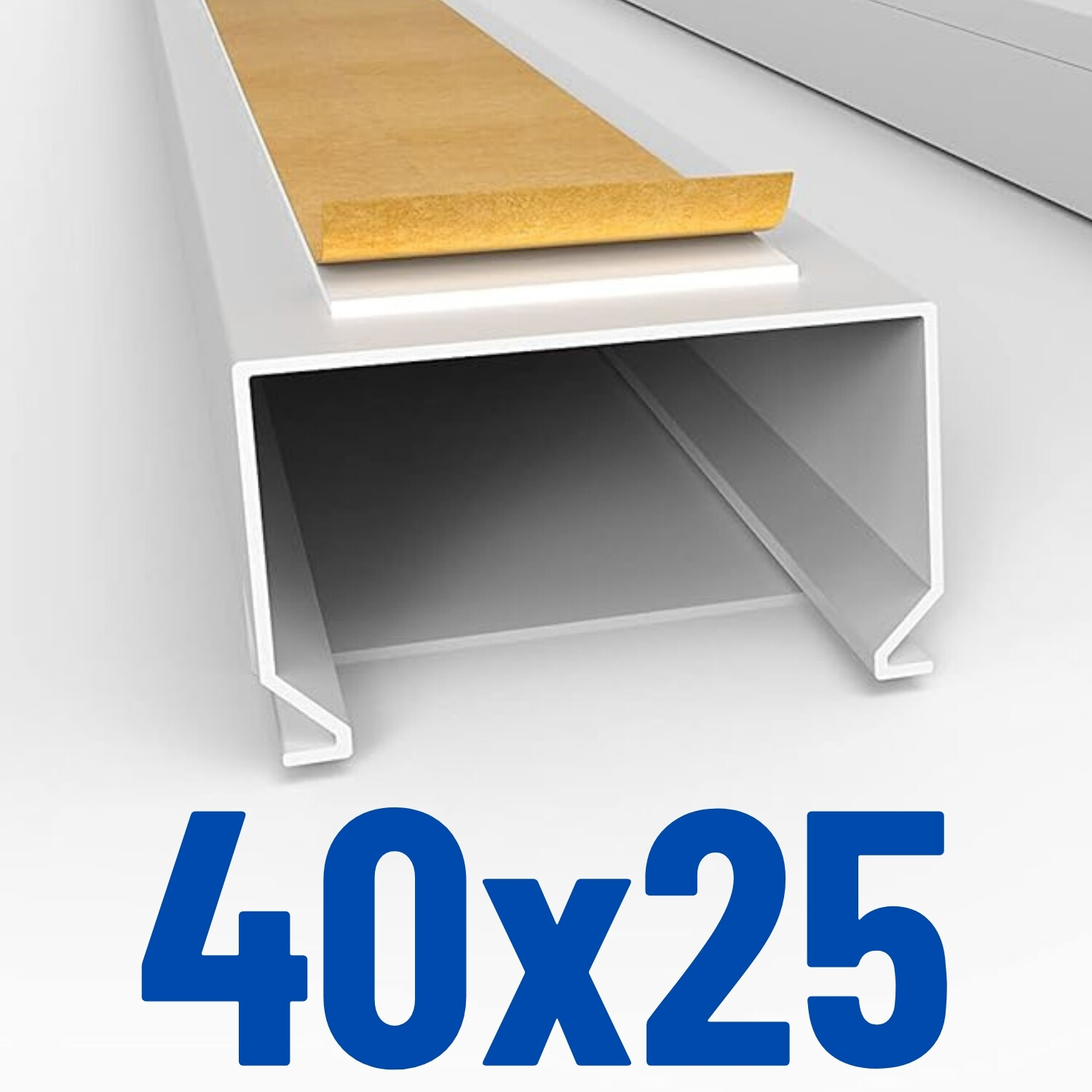 40×25 mm Beyaz Kablo Kanalı (Yapışkan Bantlı)