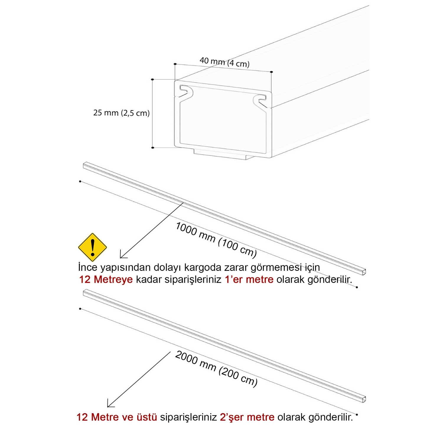 40×25 mm Beyaz Kablo Kanalı (Yapışkan Bantlı)