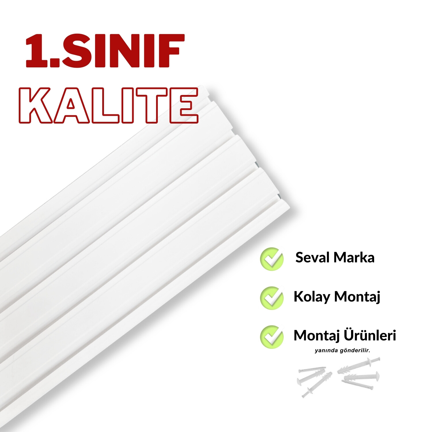 4 Raylı Korniş Perde Rayı (Tüm Ölçüler)