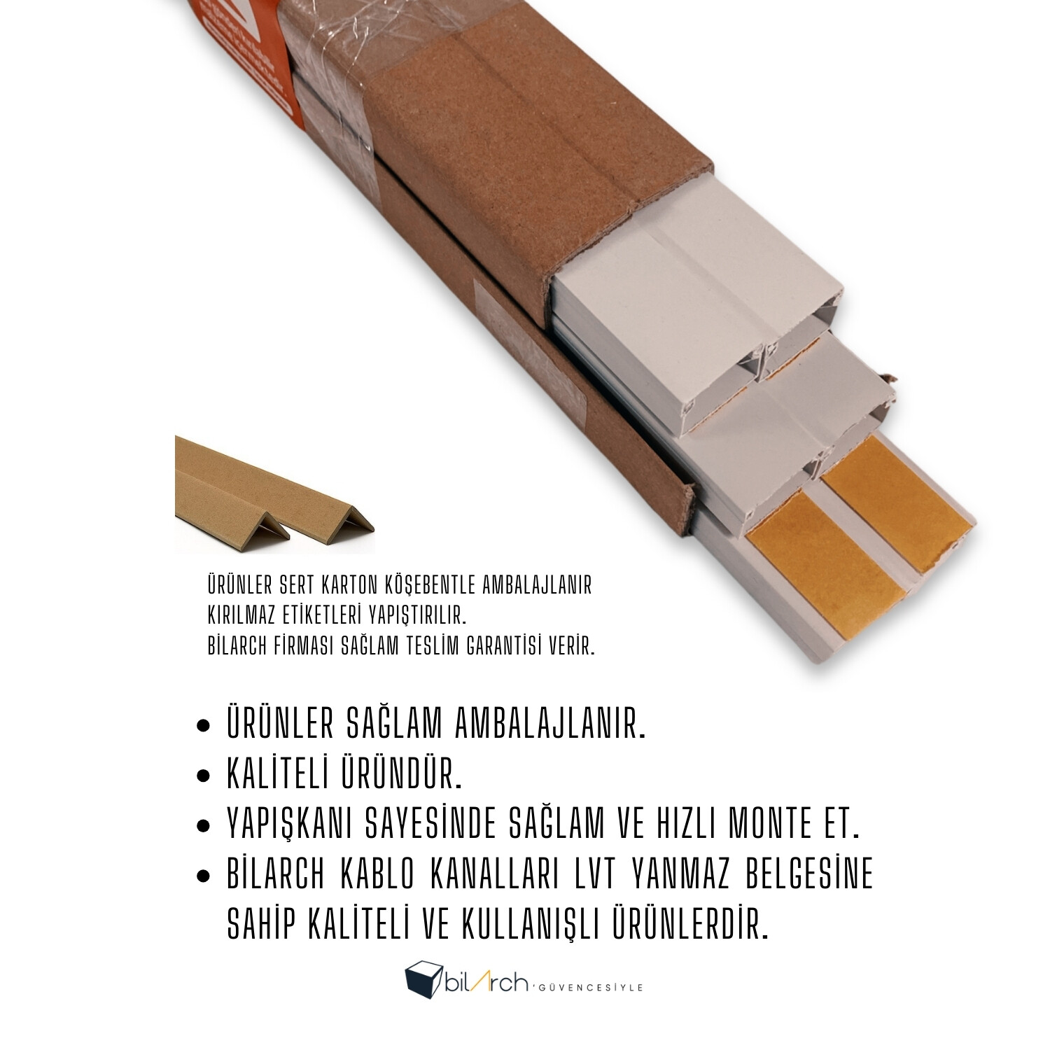 60×40 mm Beyaz Kablo Kanalı (Yapışkan Bantlı)