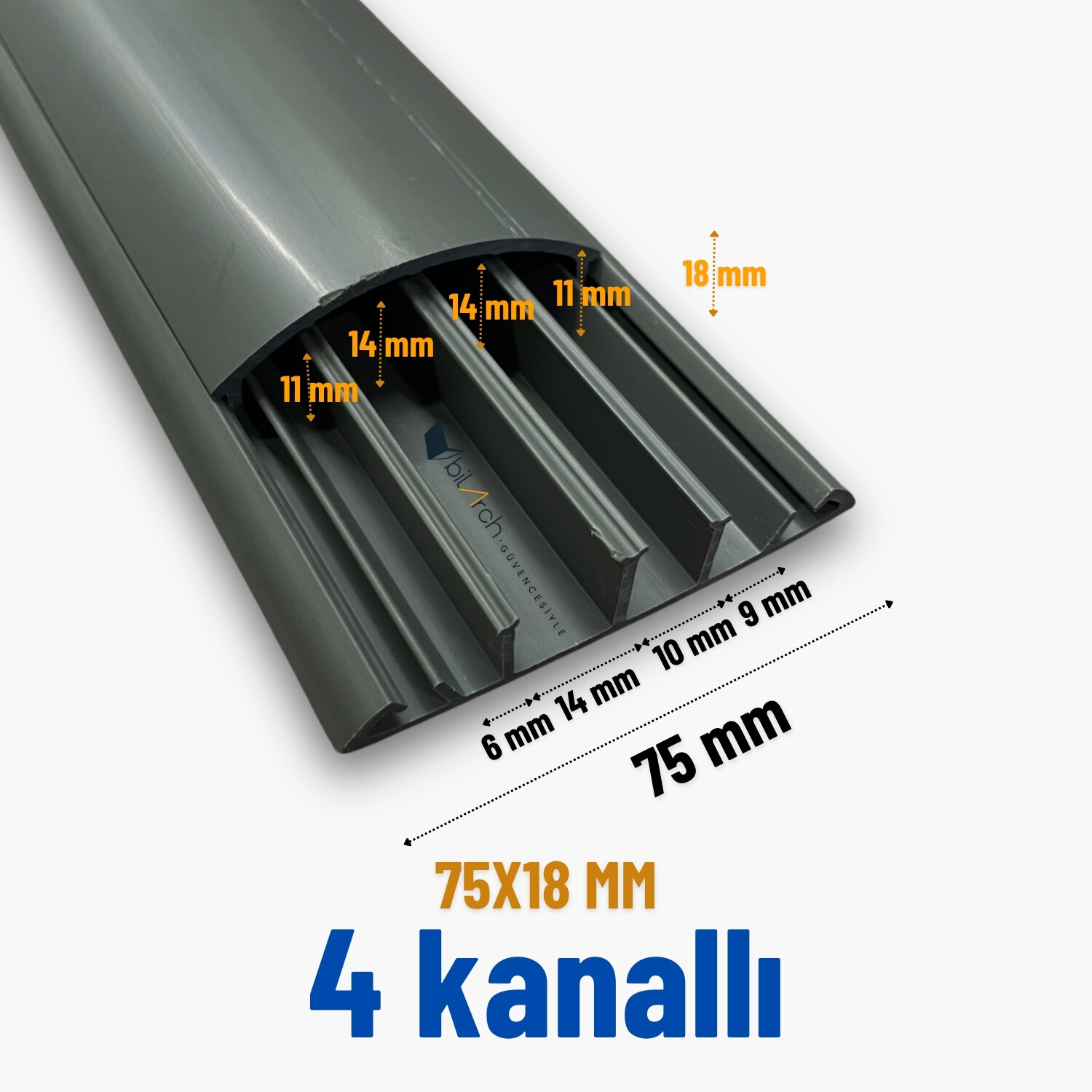 75x18 mm Balık Sırtı Kablo Kanalı