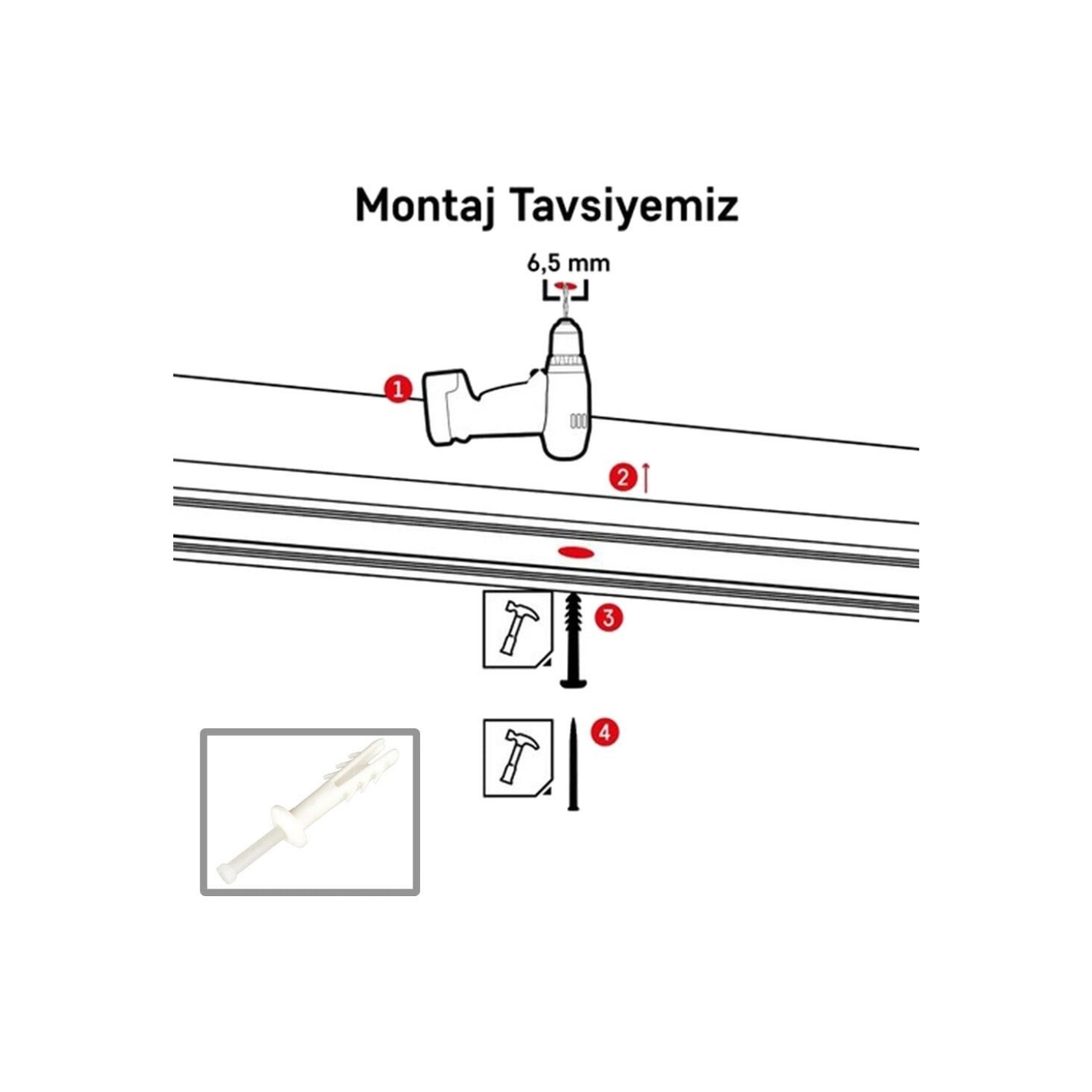 Plastik Korniş Montaj Seti
