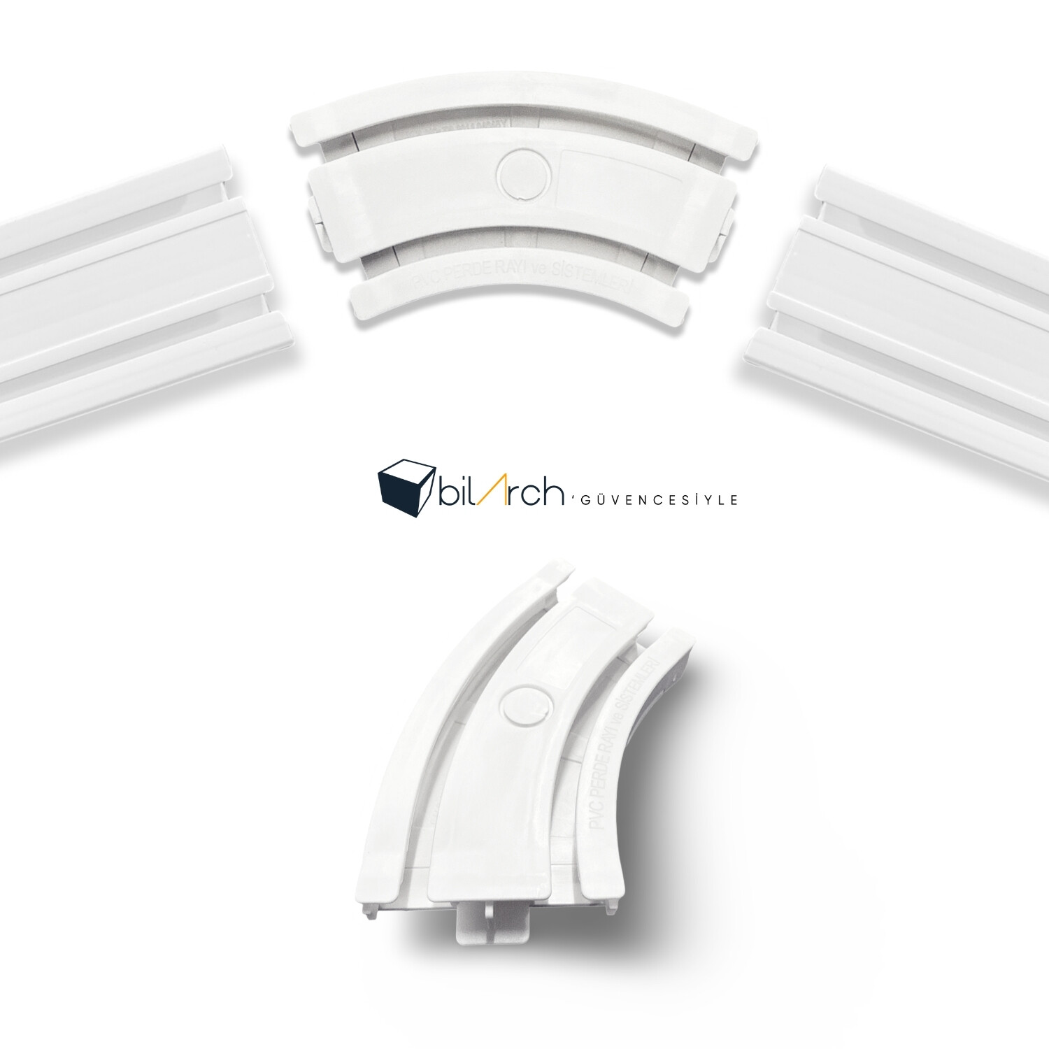 2 Raylı Perde Rayı Korniş 45° Dönüş Köşe Aparatı